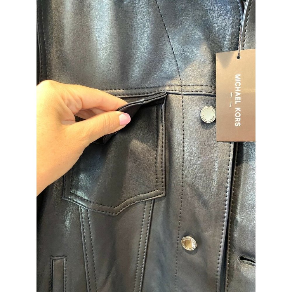 New Michael Kors MK Dark Blue Real Lamb Leather - Picture 8 of 9
